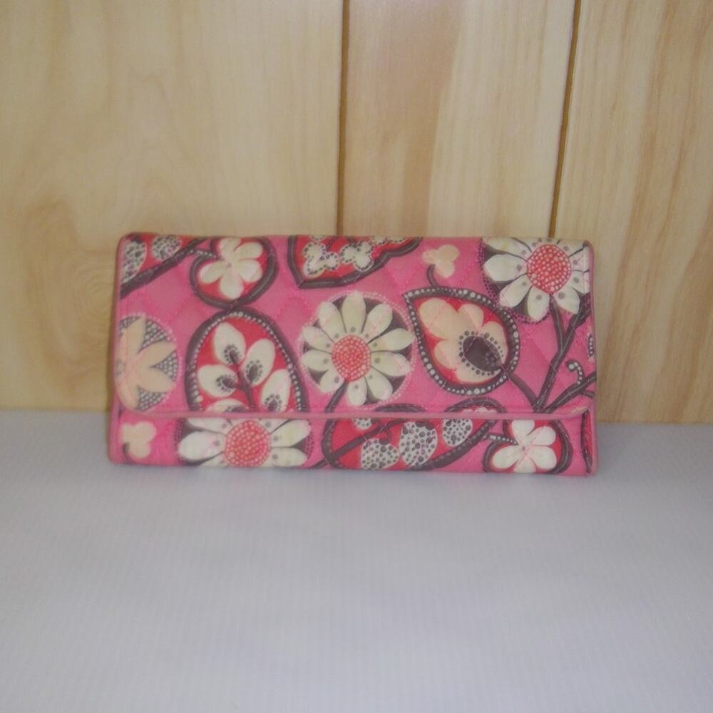 Vera Bradley Floral Quilted Trifold Wallet